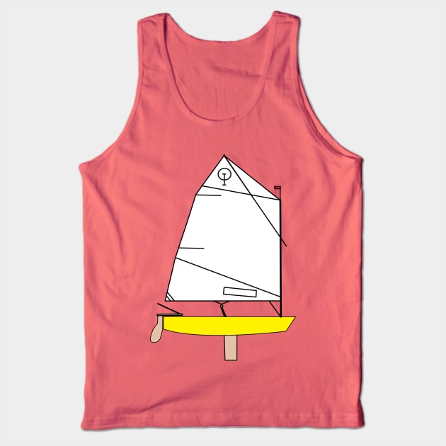 Optimist Sailing Dingy - Yellow Tank Top by CHBB